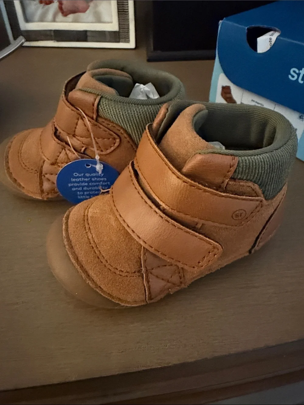 Stride Rite Toddler Tan Suede Double-Strap Boots